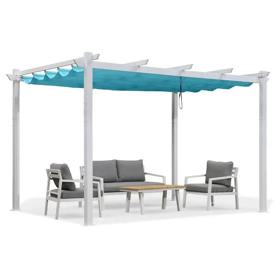 PURPLE LEAF Outdoor Retractable Pergola with Sun Shade Canopy Cover White Patio Metal Shelter for Garden Pavilion Grill Gazebo Grape Trellis Pergola - Image 45
