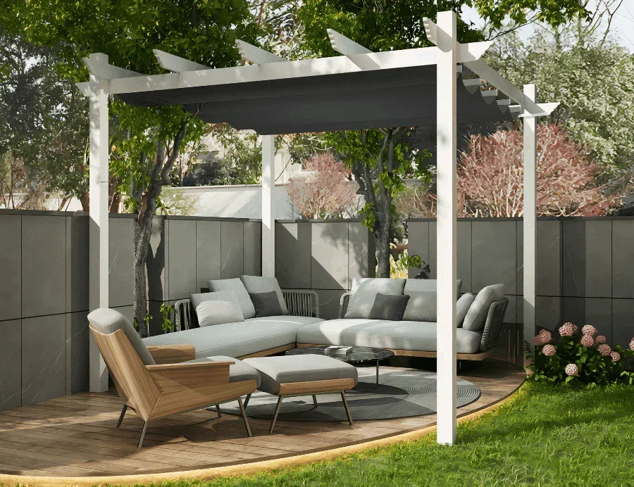 PURPLE LEAF Outdoor Retractable Pergola with Sun Shade Canopy Cover White Patio Metal Shelter for Garden Pavilion Grill Gazebo Grape Trellis Pergola - Image 62