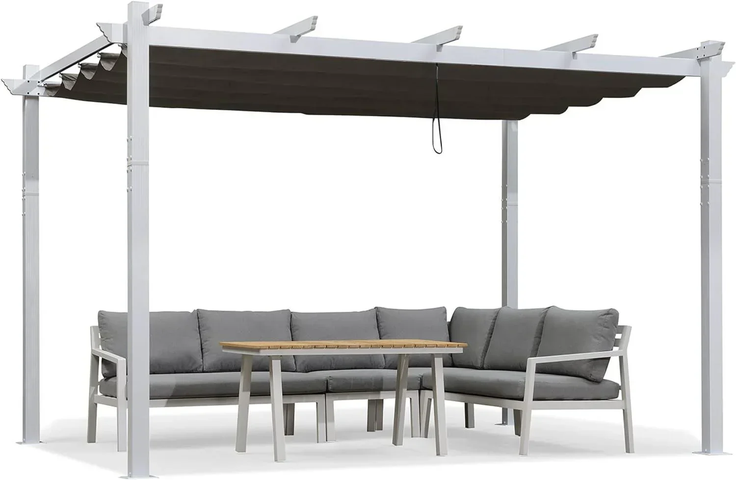 PURPLE LEAF Outdoor Retractable Pergola with Sun Shade Canopy Cover White Patio Metal Shelter for Garden Pavilion Grill Gazebo Grape Trellis Pergola - Image 64