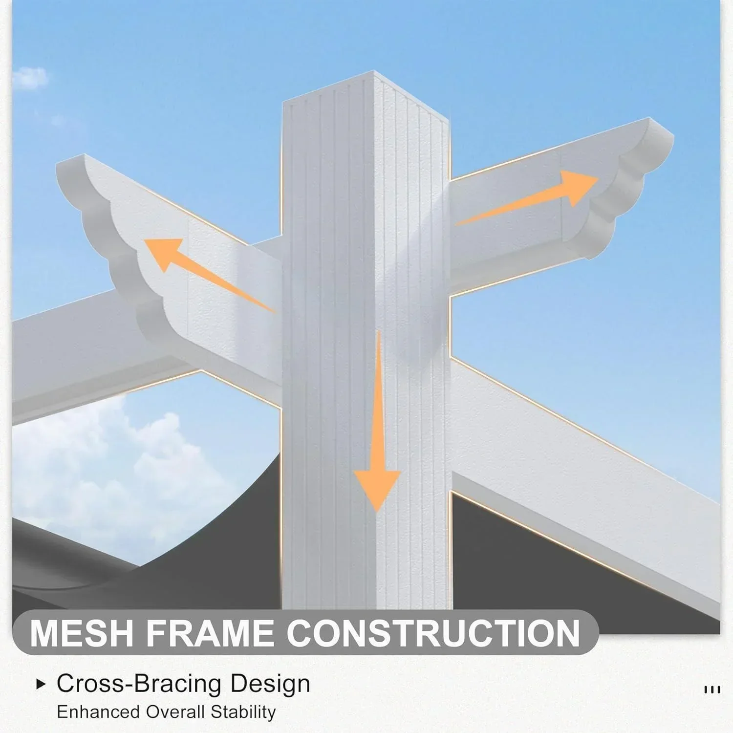 PURPLE LEAF Outdoor Retractable Pergola with Sun Shade Canopy Cover White Patio Metal Shelter for Garden Pavilion Grill Gazebo Grape Trellis Pergola - Image 70