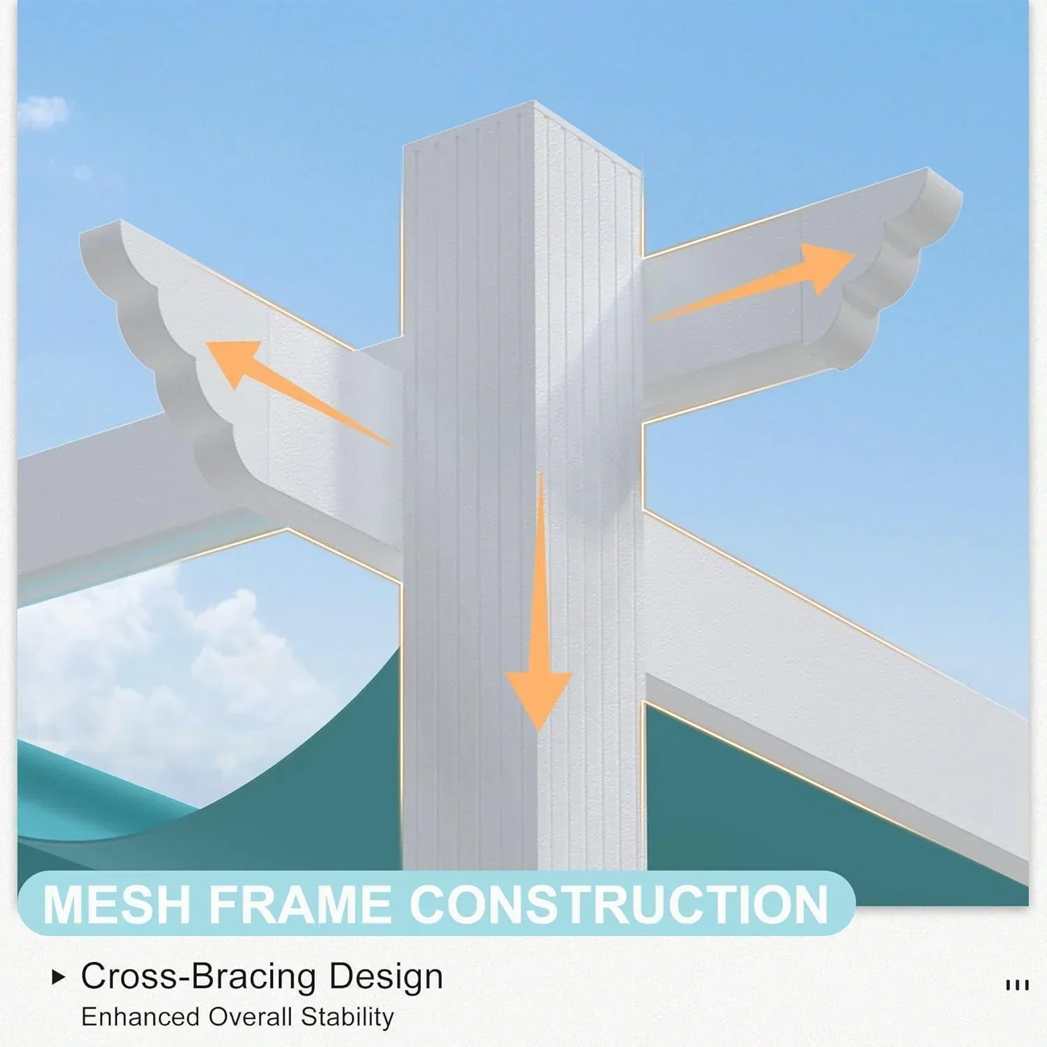 PURPLE LEAF Outdoor Retractable Pergola with Sun Shade Canopy Cover White Patio Metal Shelter for Garden Pavilion Grill Gazebo Grape Trellis Pergola - Image 85