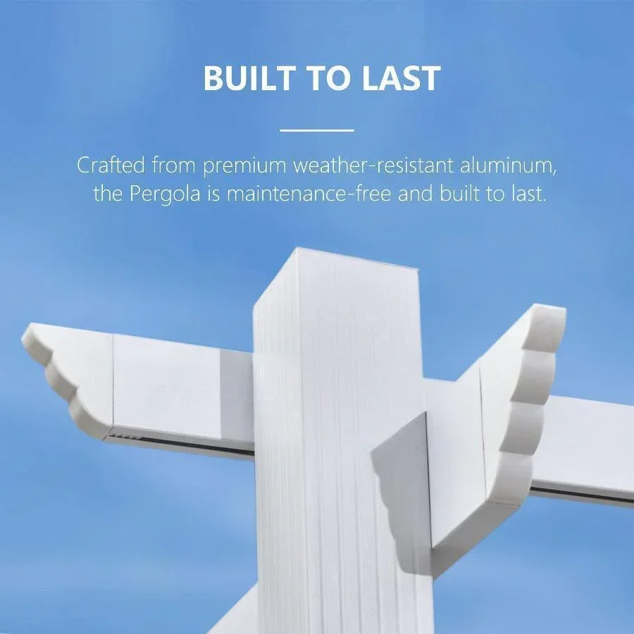 PURPLE LEAF Outdoor Retractable Pergola with Sun Shade Canopy Cover White Patio Metal Shelter for Garden Pavilion Grill Gazebo Grape Trellis Pergola - Image 8