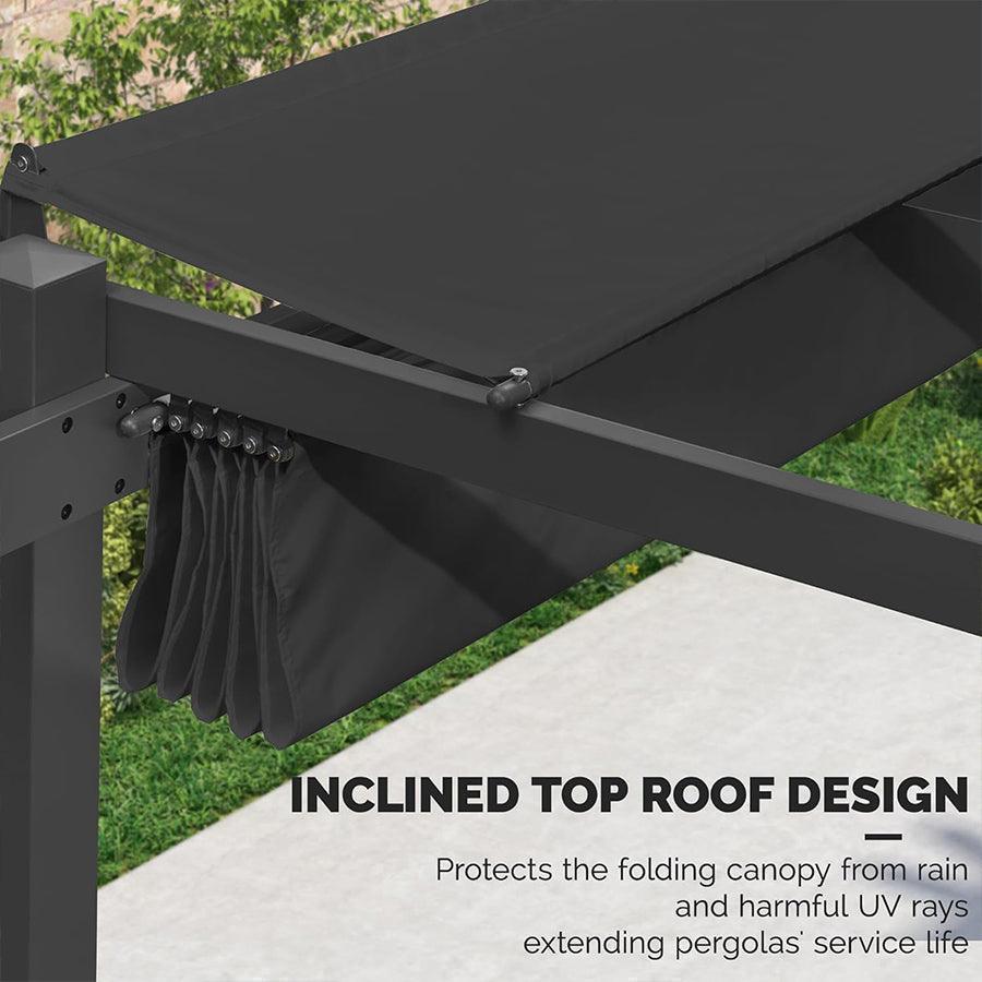 PURPLE LEAF Outdoor Retractable Pergola with Sun Shade Canopy Patio Aluminum Pergola for Garden - Image 106