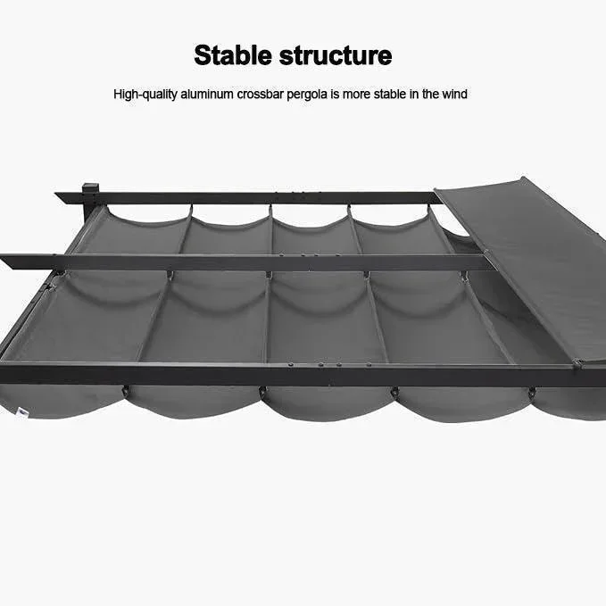 PURPLE LEAF Outdoor Retractable Pergola with Sun Shade Canopy Patio Aluminum Pergola for Garden - Image 121