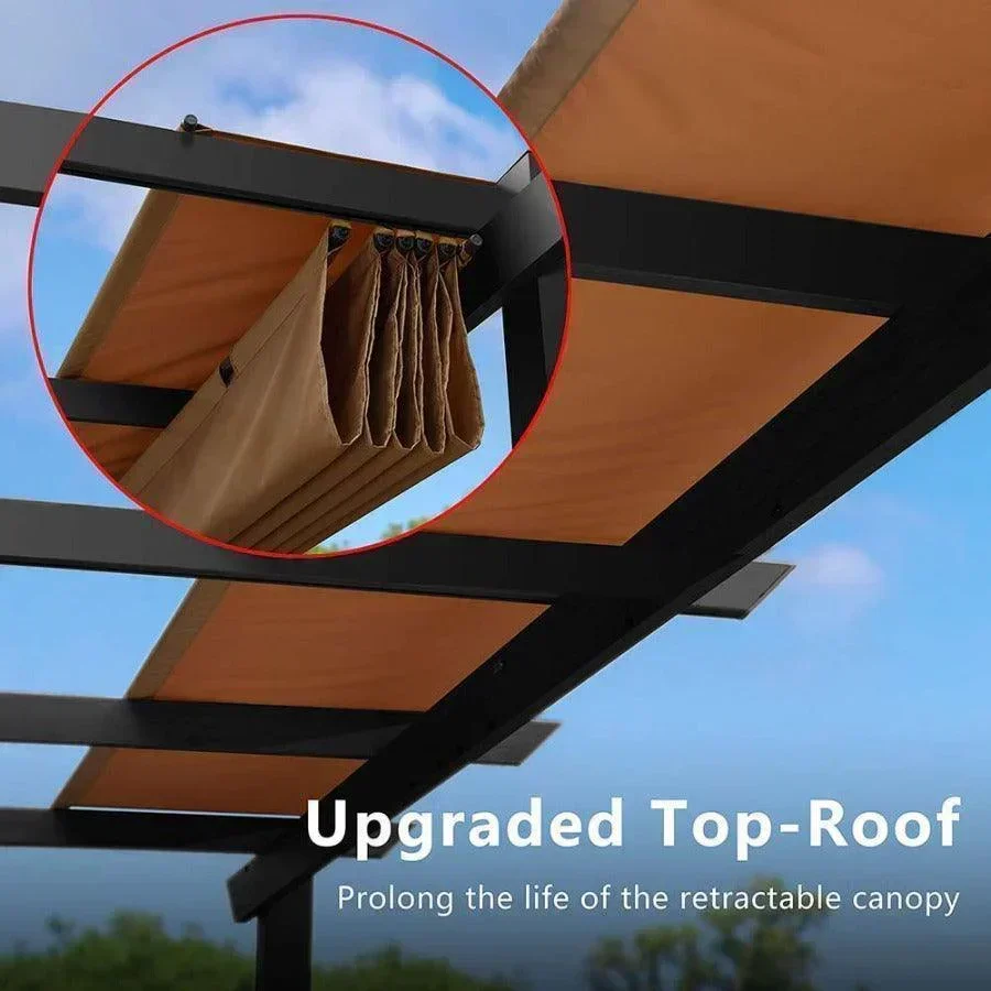 PURPLE LEAF Outdoor Retractable Pergola with Sun Shade Canopy Patio Aluminum Pergola for Garden - Image 14