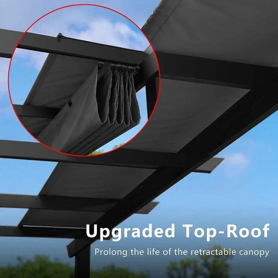 PURPLE LEAF Outdoor Retractable Pergola with Sun Shade Canopy Patio Aluminum Pergola for Garden - Image 17
