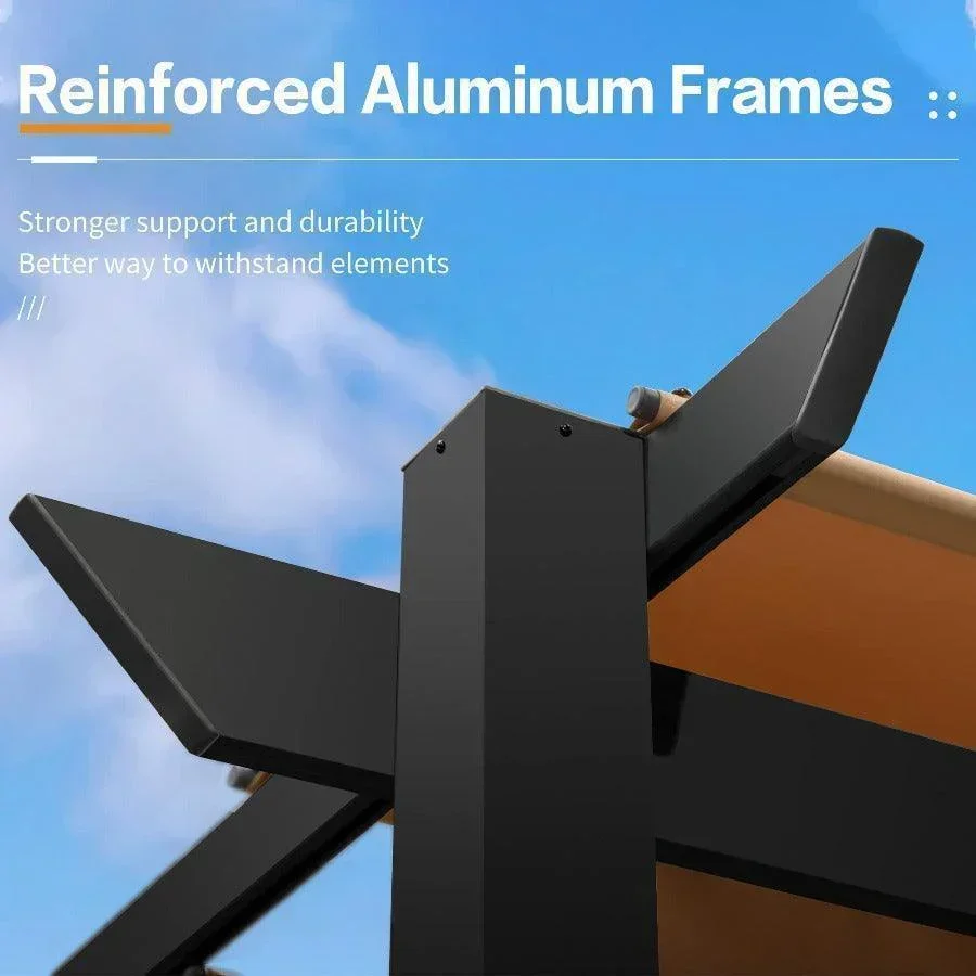 PURPLE LEAF Outdoor Retractable Pergola with Sun Shade Canopy Patio Aluminum Pergola for Garden - Image 20