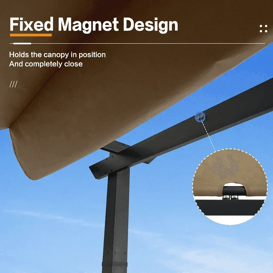 PURPLE LEAF Outdoor Retractable Pergola with Sun Shade Canopy Patio Aluminum Pergola for Garden - Image 26