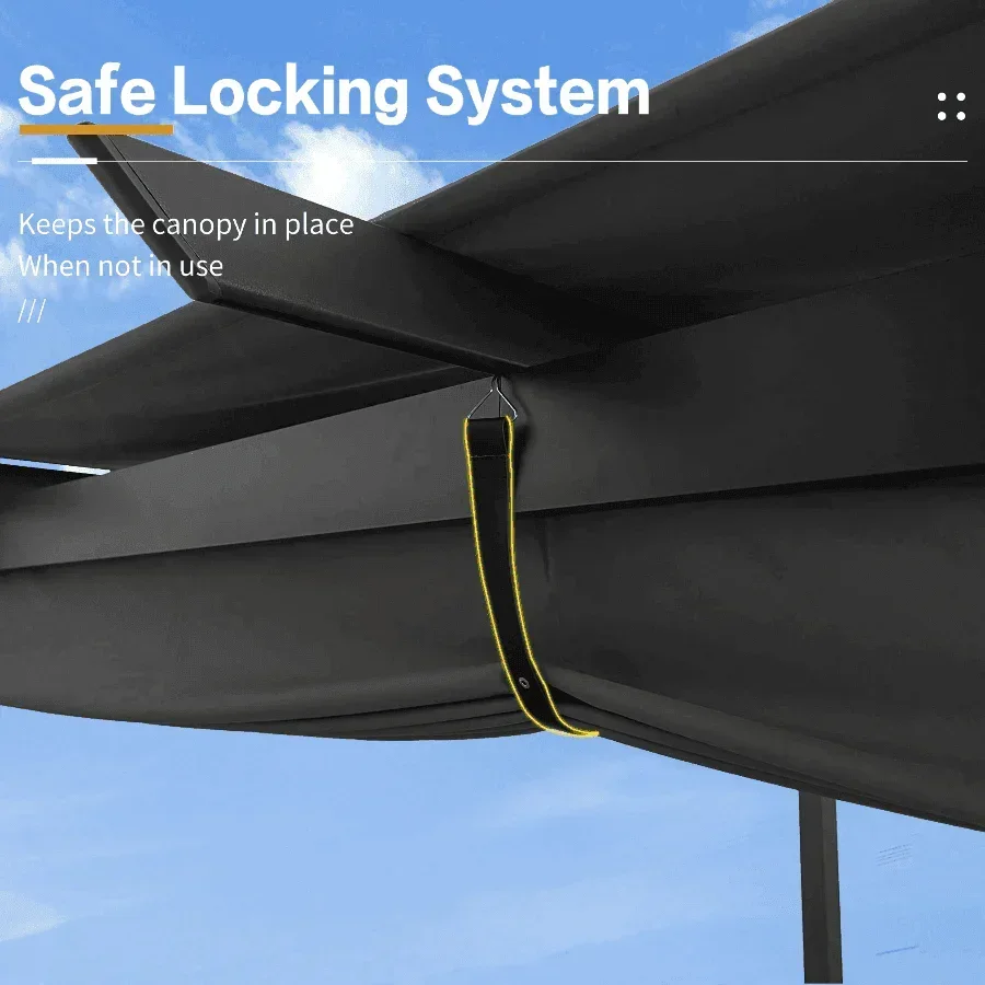 PURPLE LEAF Outdoor Retractable Pergola with Sun Shade Canopy Patio Aluminum Pergola for Garden - Image 33