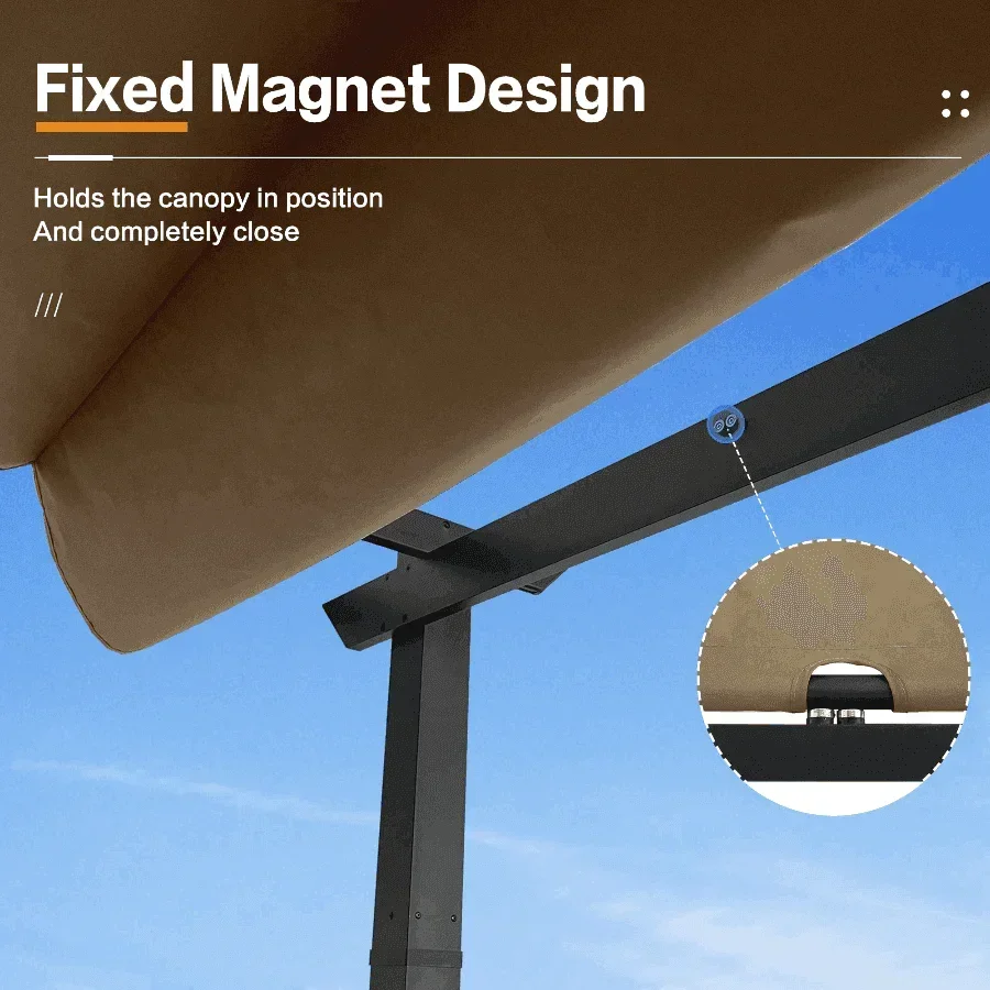 PURPLE LEAF Outdoor Retractable Pergola with Sun Shade Canopy Patio Aluminum Pergola for Garden - Image 39