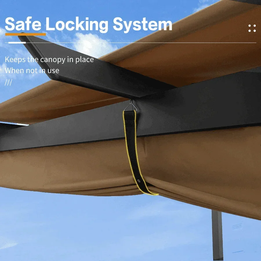 PURPLE LEAF Outdoor Retractable Pergola with Sun Shade Canopy Patio Aluminum Pergola for Garden - Image 41