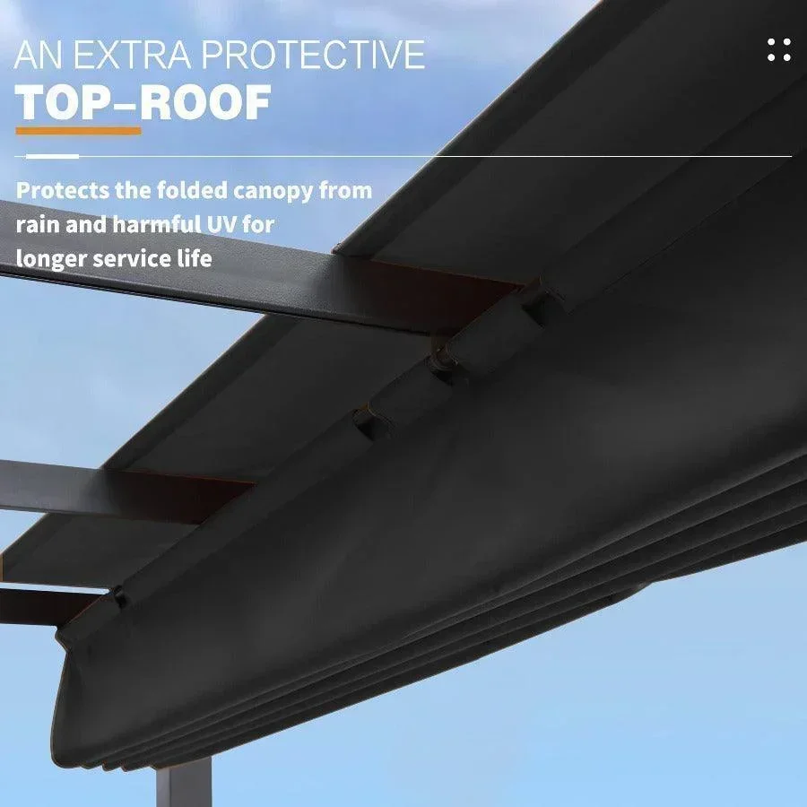 PURPLE LEAF Outdoor Retractable Pergola with Sun Shade Canopy Patio Aluminum Pergola for Garden - Image 51