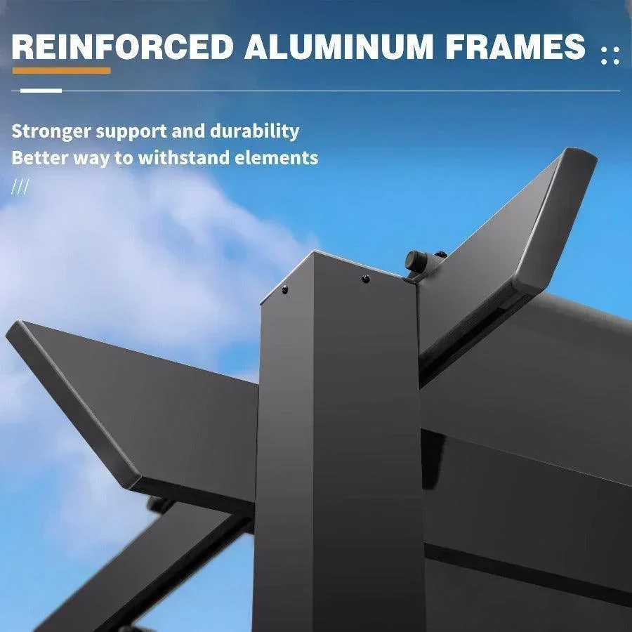 PURPLE LEAF Outdoor Retractable Pergola with Sun Shade Canopy Patio Aluminum Pergola for Garden - Image 52