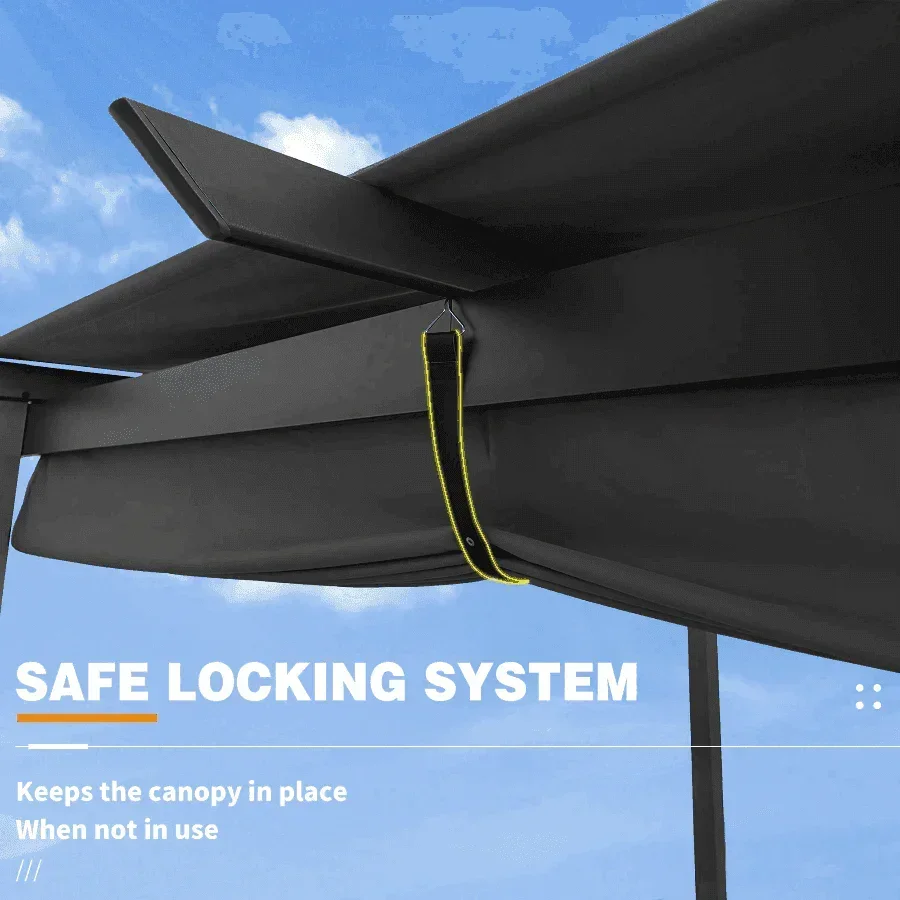 PURPLE LEAF Outdoor Retractable Pergola with Sun Shade Canopy Patio Aluminum Pergola for Garden - Image 54