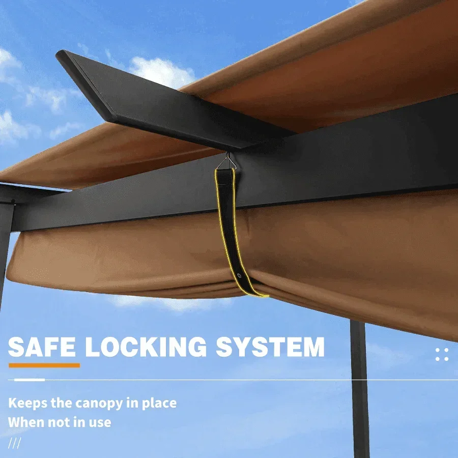 PURPLE LEAF Outdoor Retractable Pergola with Sun Shade Canopy Patio Aluminum Pergola for Garden - Image 58