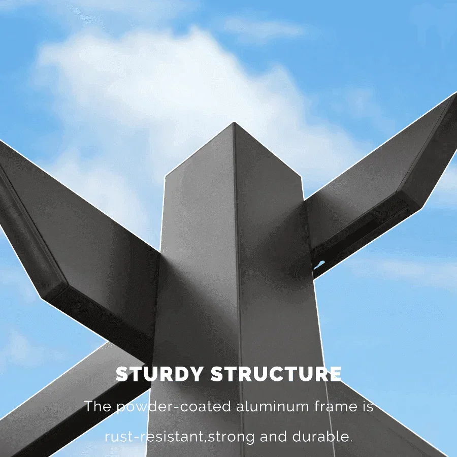 PURPLE LEAF Outdoor Retractable Pergola with Sun Shade Canopy Patio Aluminum Pergola for Garden - Image 61