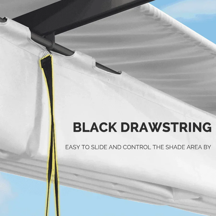 PURPLE LEAF Outdoor Retractable Pergola with Sun Shade Canopy Patio Aluminum Pergola for Garden - Image 63