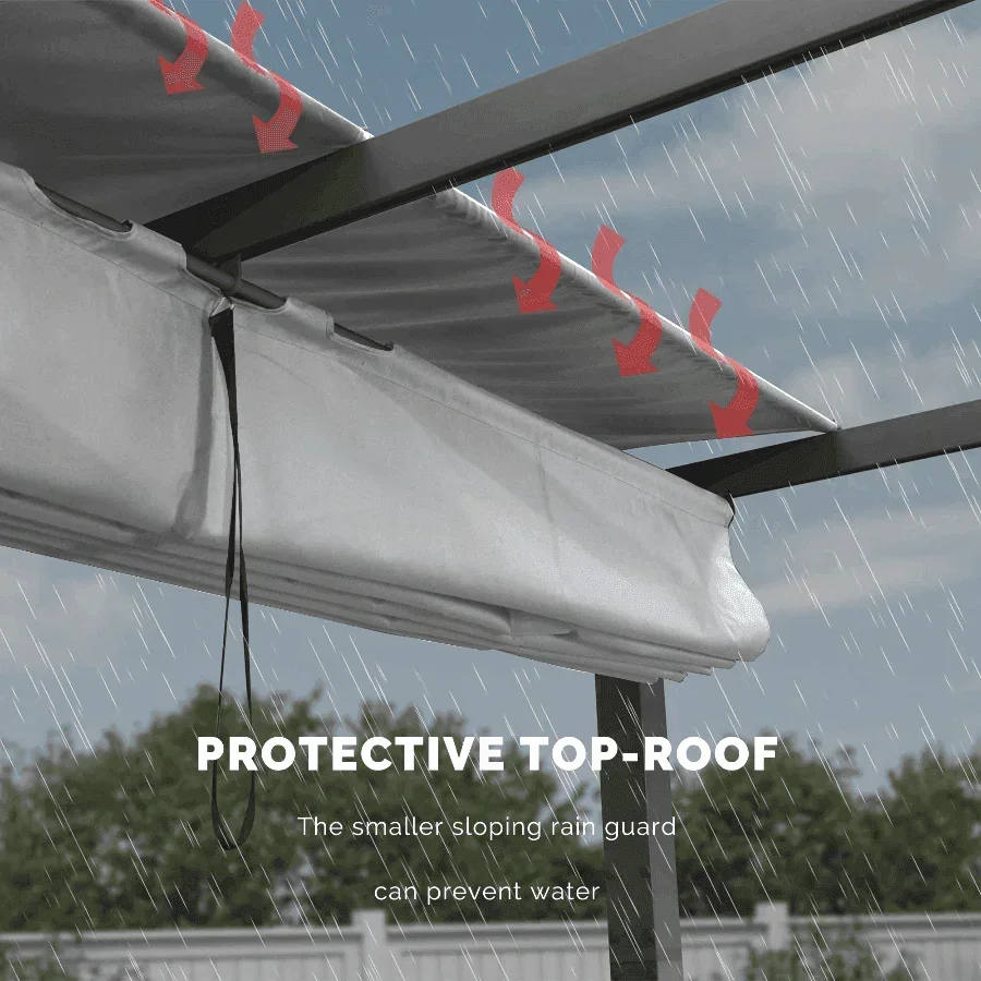 PURPLE LEAF Outdoor Retractable Pergola with Sun Shade Canopy Patio Aluminum Pergola for Garden - Image 65