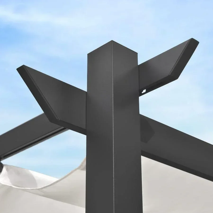 PURPLE LEAF Outdoor Retractable Pergola with Sun Shade Canopy Patio Aluminum Pergola for Garden - Image 66