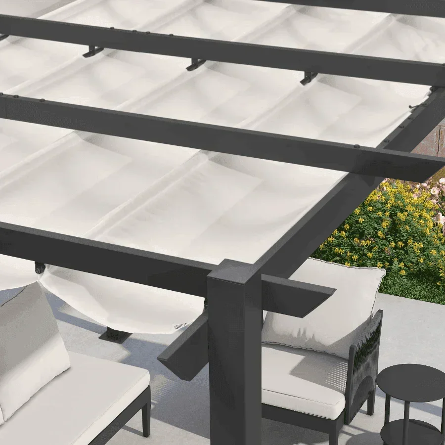 PURPLE LEAF Outdoor Retractable Pergola with Sun Shade Canopy Patio Aluminum Pergola for Garden - Image 67