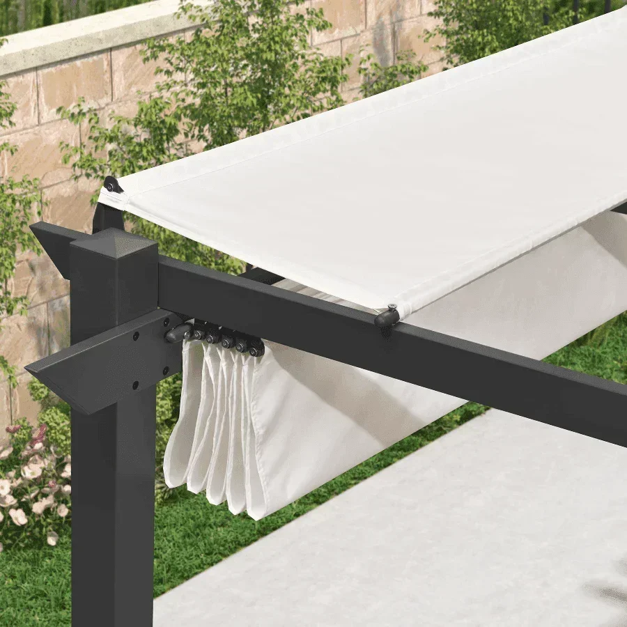 PURPLE LEAF Outdoor Retractable Pergola with Sun Shade Canopy Patio Aluminum Pergola for Garden - Image 68