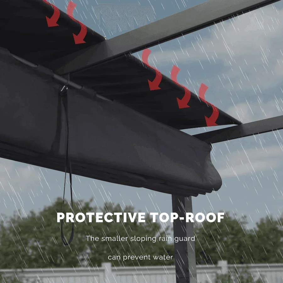 PURPLE LEAF Outdoor Retractable Pergola with Sun Shade Canopy Patio Aluminum Pergola for Garden - Image 73