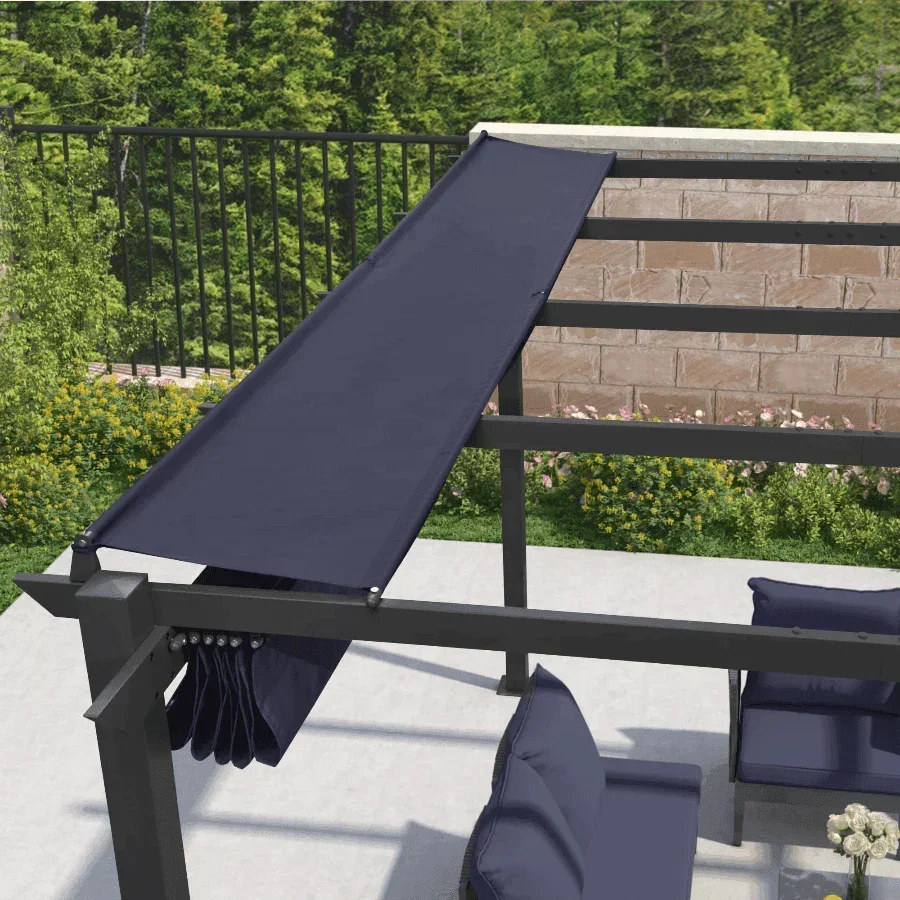 PURPLE LEAF Outdoor Retractable Pergola with Sun Shade Canopy Patio Aluminum Pergola for Garden - Image 78