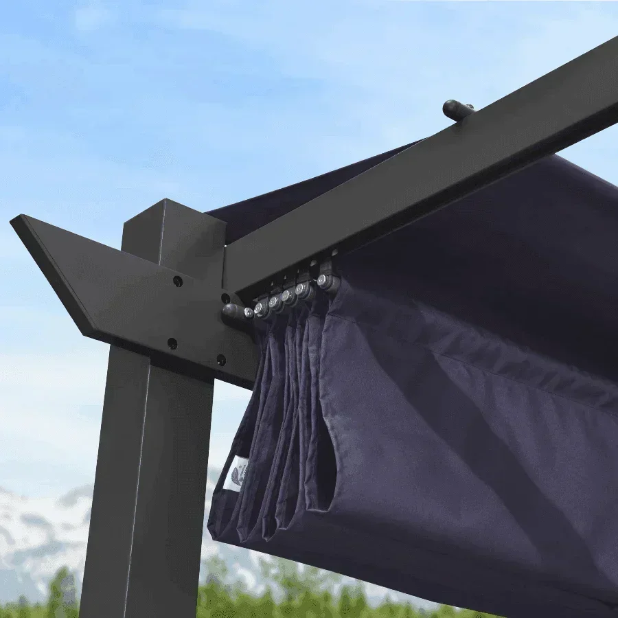 PURPLE LEAF Outdoor Retractable Pergola with Sun Shade Canopy Patio Aluminum Pergola for Garden - Image 79