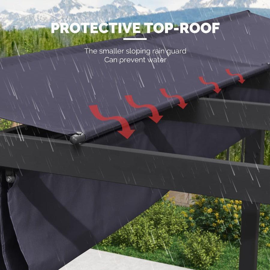 PURPLE LEAF Outdoor Retractable Pergola with Sun Shade Canopy Patio Aluminum Pergola for Garden - Image 81