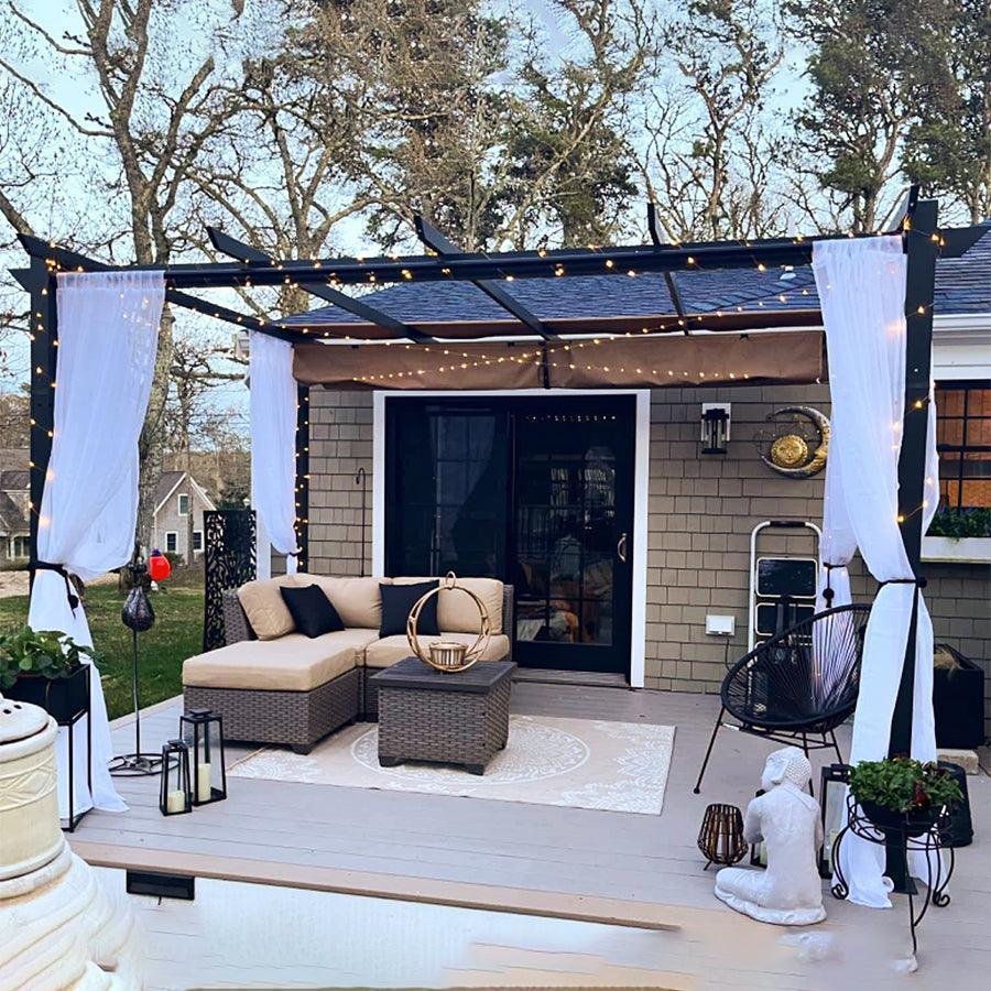 PURPLE LEAF Outdoor Retractable Pergola with Sun Shade Canopy Patio Aluminum Pergola for Garden - Image 7