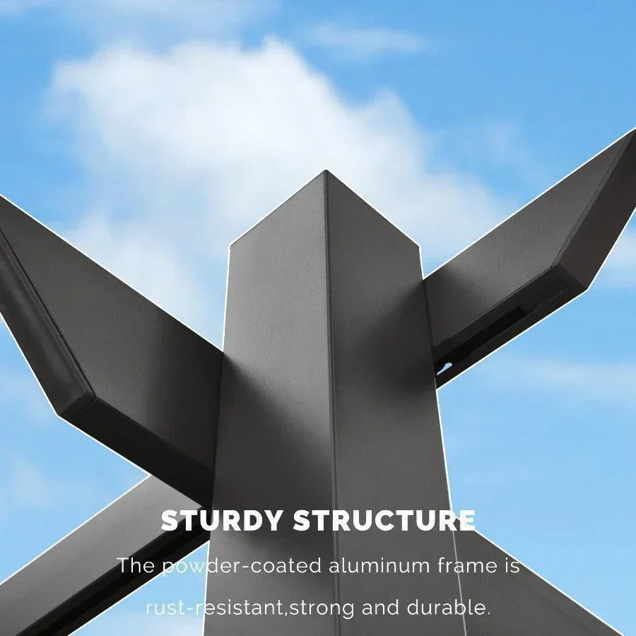 PURPLE LEAF Outdoor Retractable Pergola with Sun Shade Canopy Patio Aluminum Pergola for Garden - Image 89