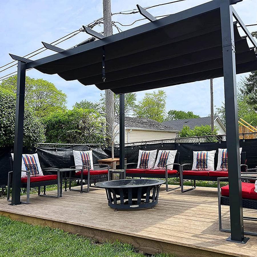 PURPLE LEAF Outdoor Retractable Pergola with Sun Shade Canopy Patio Aluminum Pergola for Garden - Image 93