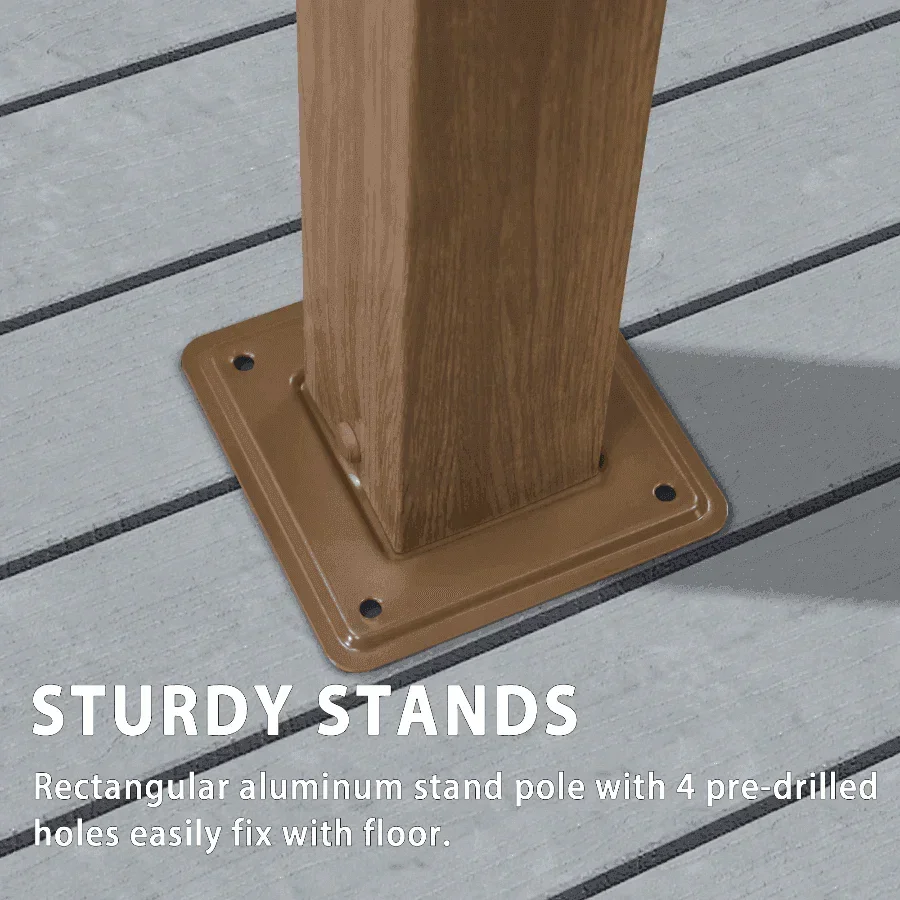 PURPLE LEAF Outdoor Retractable Pergola with Sun Shade Canopy Patio Metal Shelter for Garden Pavilion Natural Wood Grain Frame Grill Gazebo - Image 57