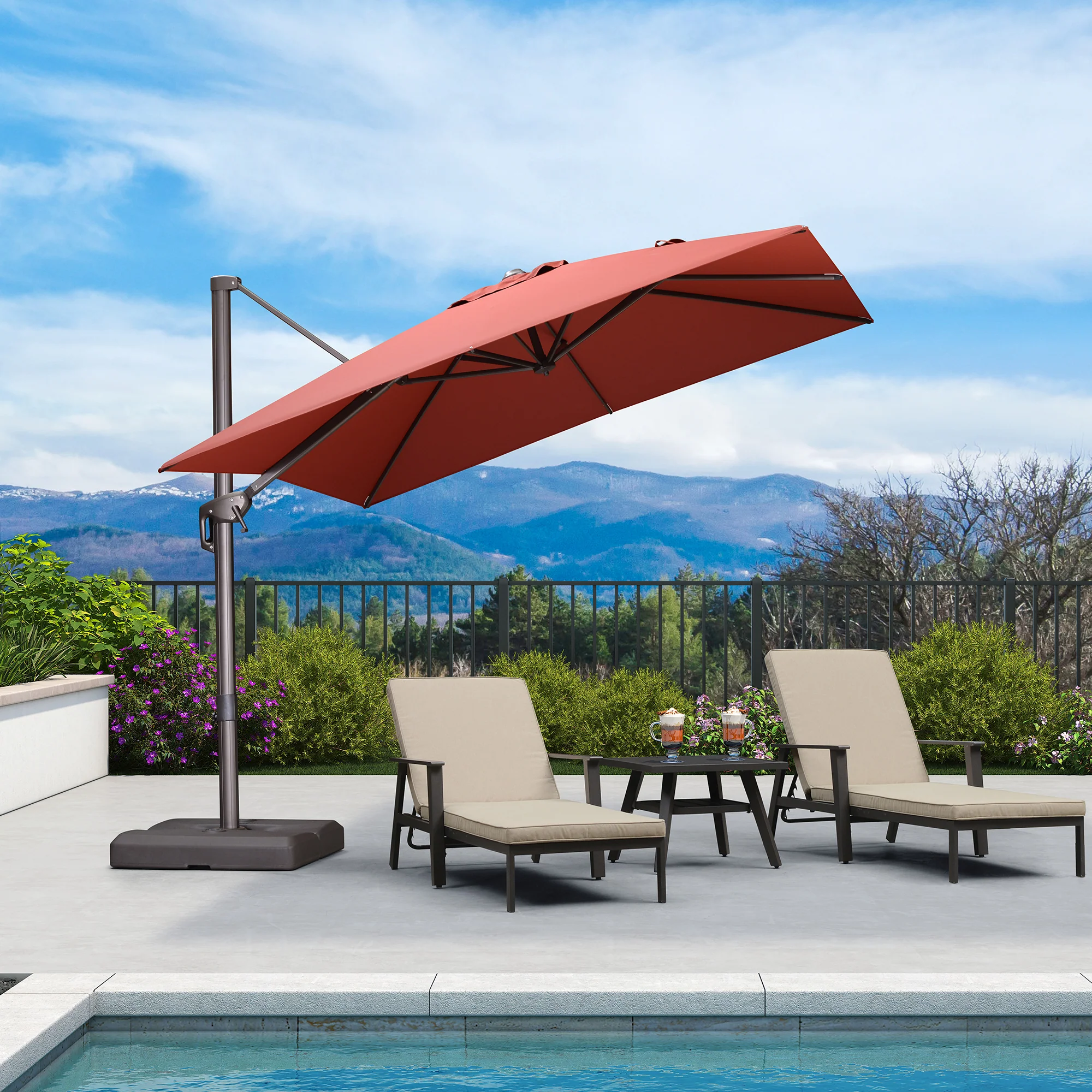 PURPLE LEAF Best Value Cantilever Patio Umbrella with Left-Right Tilt and 360° Swivel - Image 240