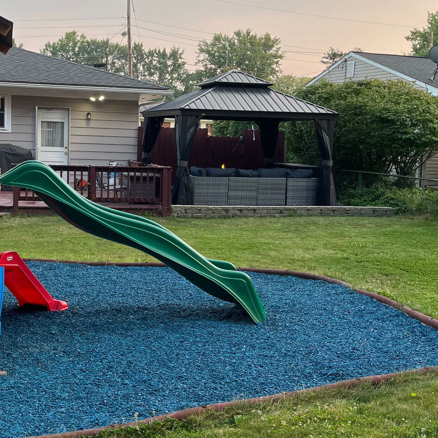 PURPLE LEAF Patio Gazebo for Backyard Grey Hardtop Galvanized Steel Roof Awning with String Lights-clear - Image 127