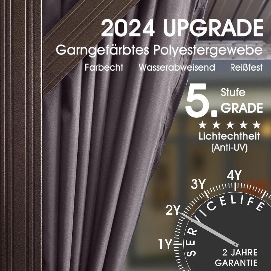 PURPLE LEAF Patio Gazebo for Backyard Grey Hardtop Galvanized Steel Roof Awning with String Lights-clear - Image 82