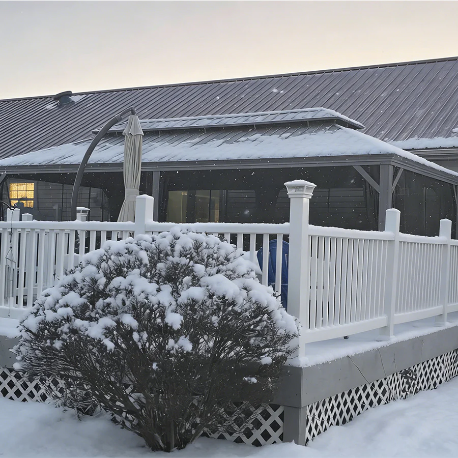 PURPLE LEAF Patio Gazebo for Pool Light Grey Hardtop Galvanized Steel Roof with Upgraded Curtains - Image 107
