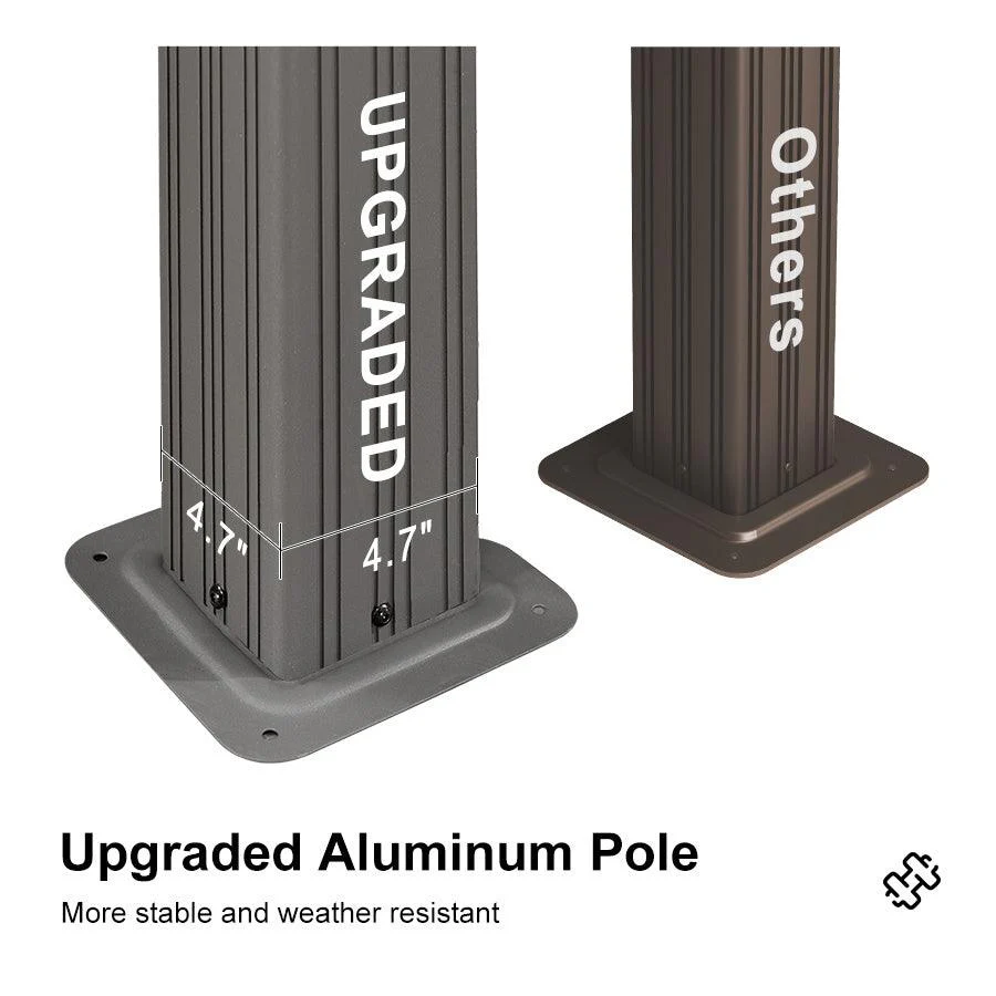 PURPLE LEAF Patio Gazebo for Pool Light Grey Hardtop Galvanized Steel Roof with Upgraded Curtains - Image 70