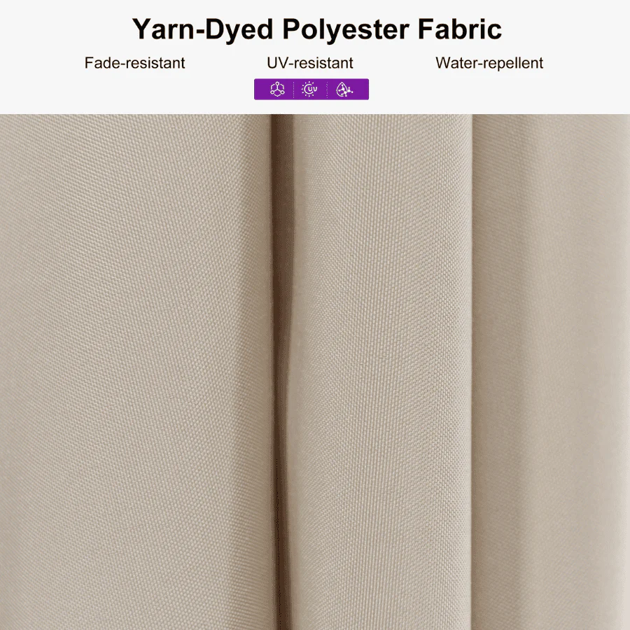 PURPLE LEAF Patio Market Umbrella Aluminum Outdoor Table Umbrella with Wood Color - Image 125