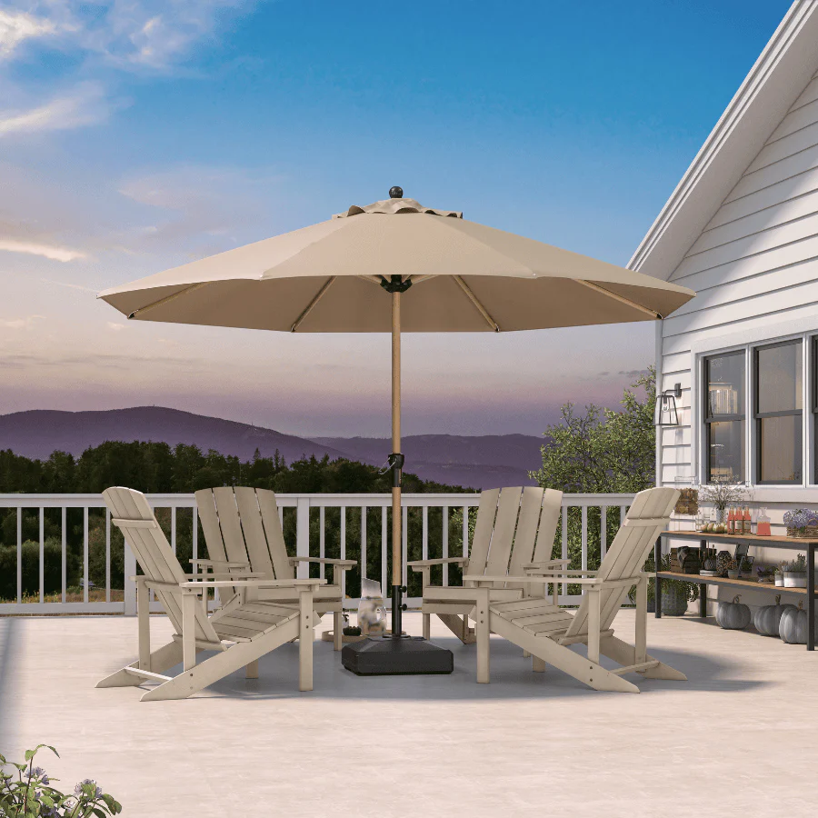 PURPLE LEAF Patio Market Umbrella Aluminum Outdoor Table Umbrella with Wood Color - Image 137