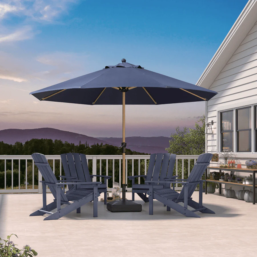 PURPLE LEAF Patio Market Umbrella Aluminum Outdoor Table Umbrella with Wood Color - Image 138