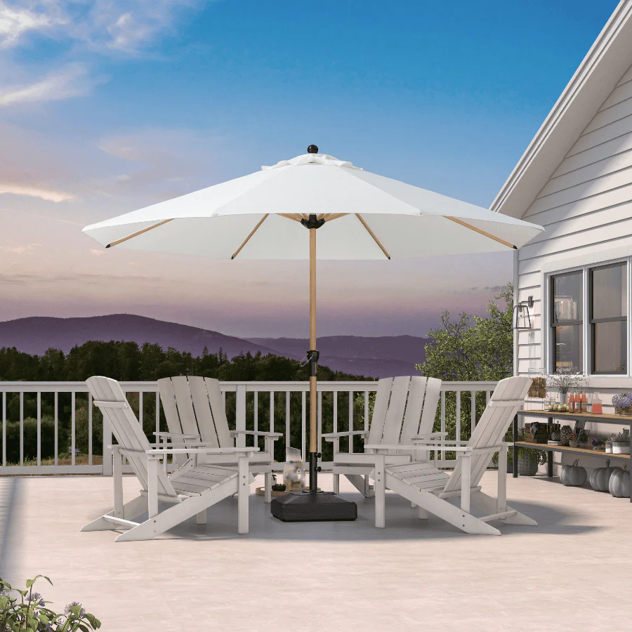 PURPLE LEAF Patio Market Umbrella Aluminum Outdoor Table Umbrella with Wood Color - Image 140