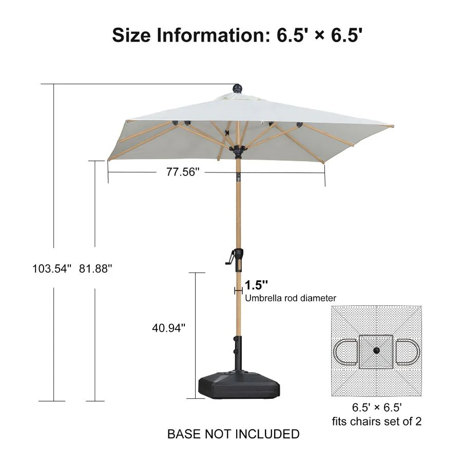 PURPLE LEAF Patio Market Umbrella Aluminum Outdoor Table Umbrella with Wood Color - Image 164