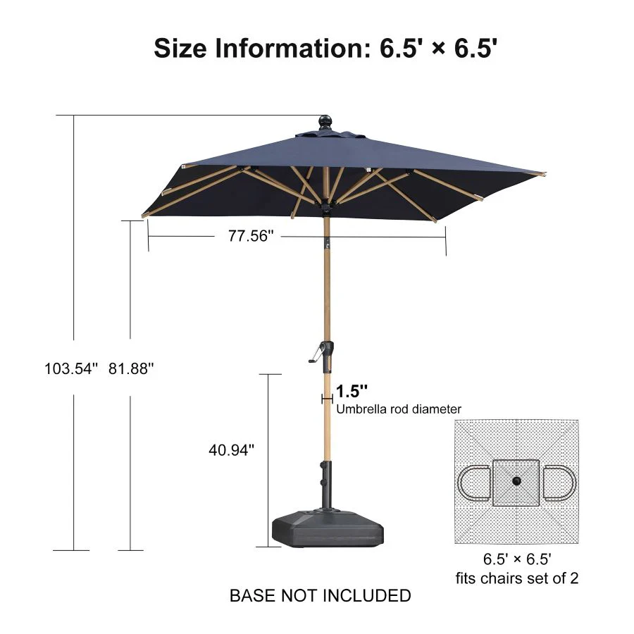 PURPLE LEAF Patio Market Umbrella Aluminum Outdoor Table Umbrella with Wood Color - Image 166
