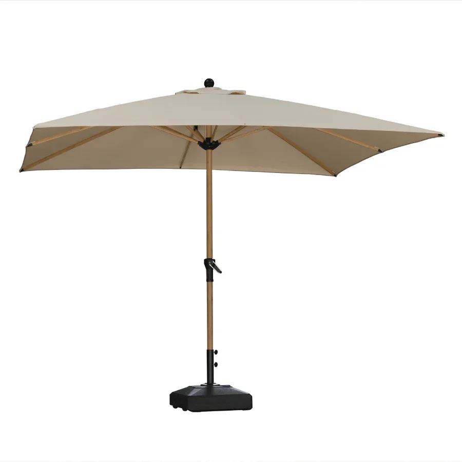 PURPLE LEAF Patio Market Umbrella Aluminum Outdoor Table Umbrella with Wood Color - Image 20