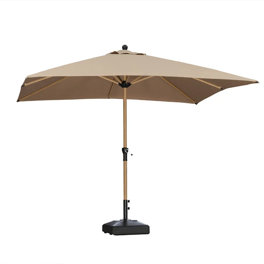 PURPLE LEAF Patio Market Umbrella Aluminum Outdoor Table Umbrella with Wood Color - Image 22