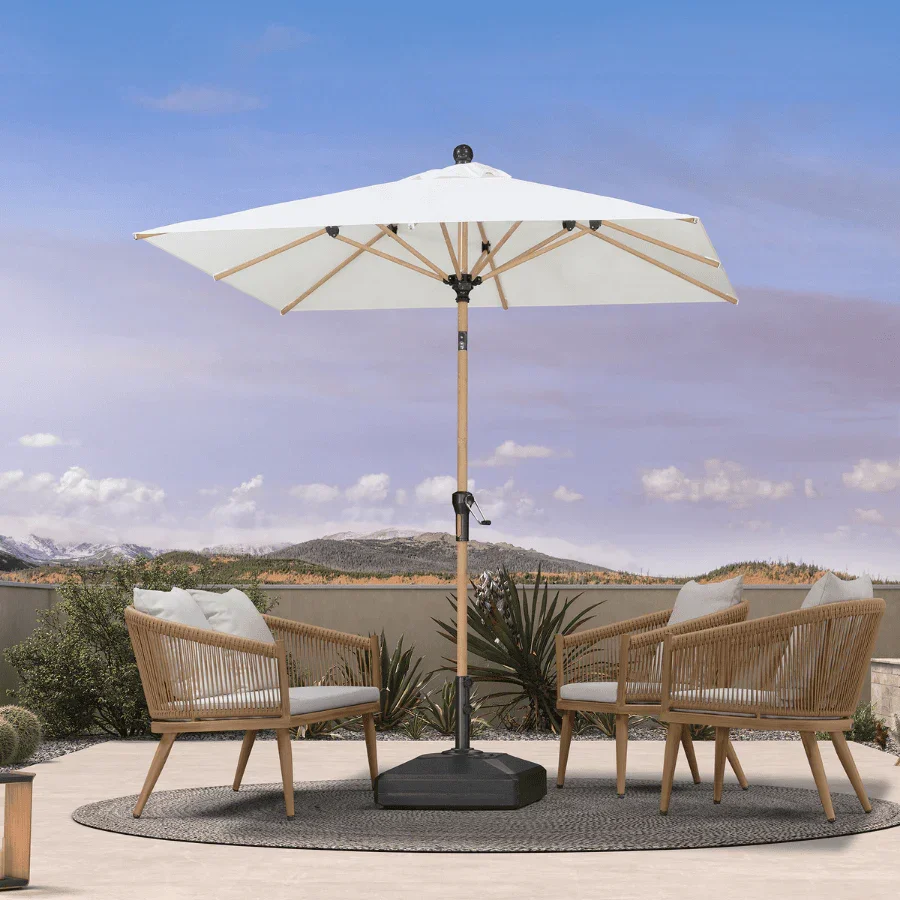 PURPLE LEAF Patio Market Umbrella Aluminum Outdoor Table Umbrella with Wood Color - Image 23