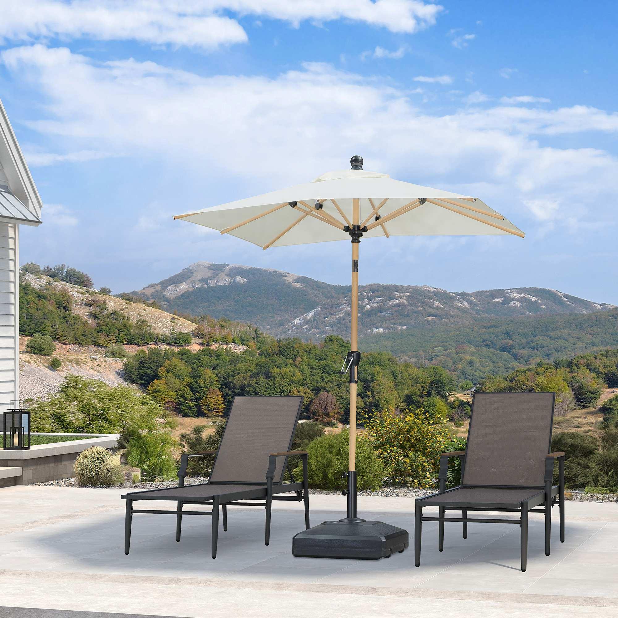 PURPLE LEAF Patio Market Umbrella Aluminum Outdoor Table Umbrella with Wood Color - Image 49