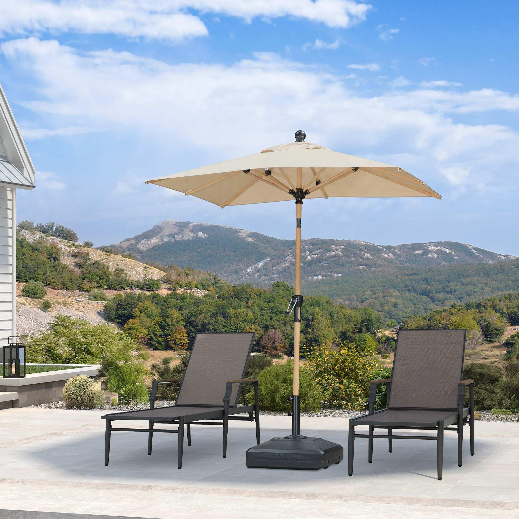 PURPLE LEAF Patio Market Umbrella Aluminum Outdoor Table Umbrella with Wood Color - Image 50