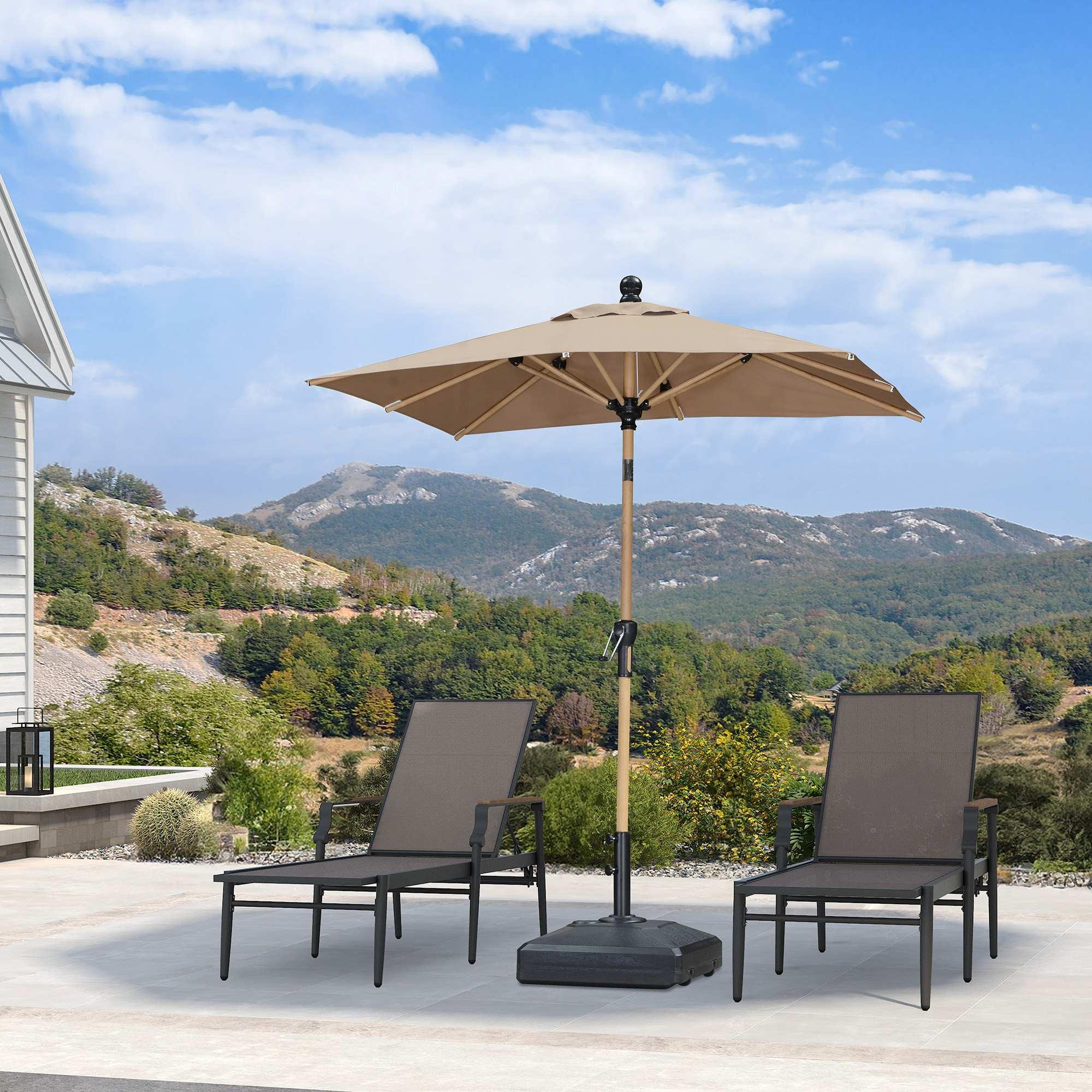 PURPLE LEAF Patio Market Umbrella Aluminum Outdoor Table Umbrella with Wood Color - Image 52